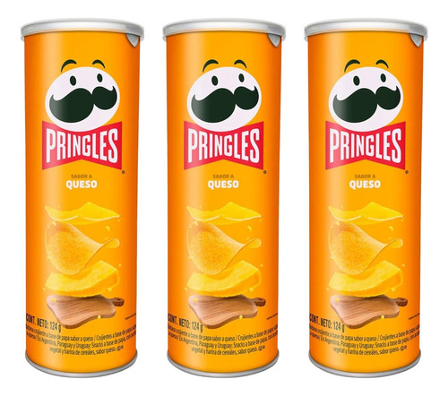 Papas Pringles Queso 124gr X 3 Unid