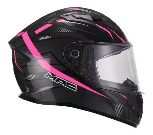 Casco Moto Integral Mac Speed Riot Pink Dama Mujer Znorte