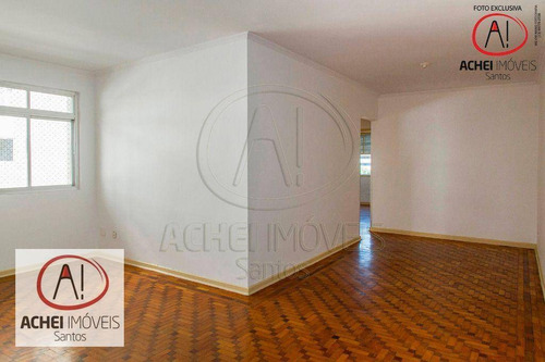 Imagem 2 de 28 de Apartamento Com 3 Dormitórios, Dependência Completa, Vaga Demarcada À Venda, 93 M² Por R$ 540.000 - Gonzaga - Santos/sp - Ap10669