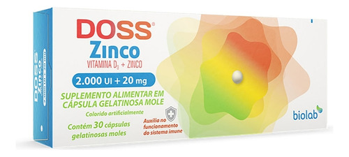 Doss Zinco 2.000ui + 20mg 30 Capsulas