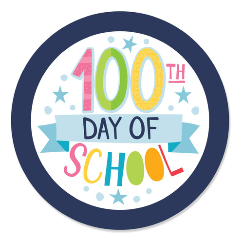 Big Dot Of Happiness Happy 100th Day School Etiqueta Para 24