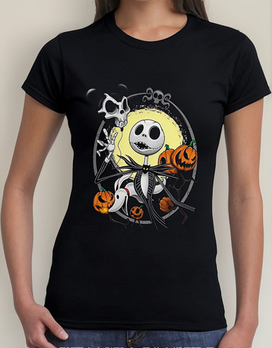 Playera Dama Jack Skellington El Extraño Mundo De Jack #1076