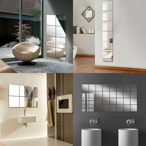 Kit De 20 Espejos Adhesivos Flexibles Para Pared De Azulejos
