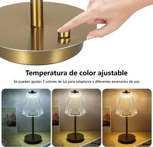 Lámpara De Mesa Escritorio Noche Recargable Control Tactil