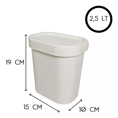 Cesto Tacho De Basura, Baño O Cocina, 5 Lts.