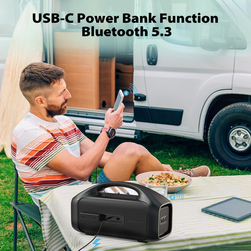 Altavoz Bluetooth 90w Ipx7 Tws Con 30h De Batería Y Led