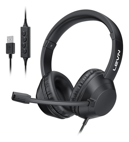 Audifonos Usb Con Micrófono Para Pc, Levn