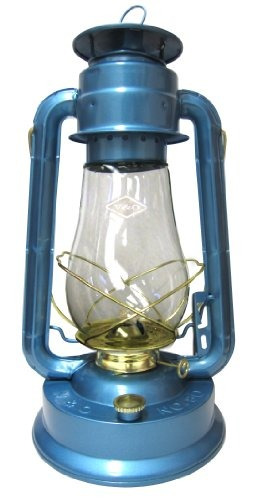 V&o 310-80061 Supreme Brass Trim Oil Lantern Blue.