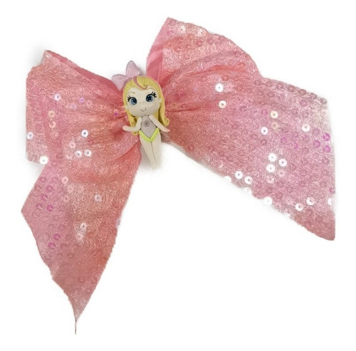 Moño De Niña Traje De Baño Para Cabello Con Aplique M8 Color Rosa Chicle