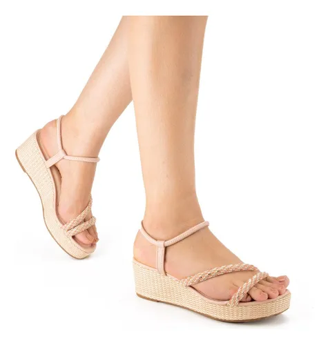 Sand lia Dakota Anabela Com Pedrarias Y6772 Frete gr tis