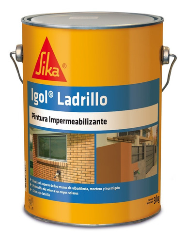 Imagen 1 de 7 de Igol Ladrillo Pintura Impermeabilizante 3 Kg