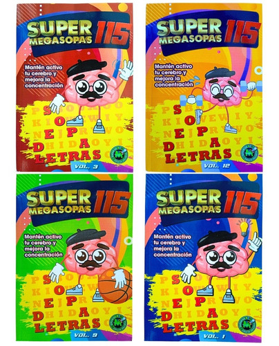 Pack 12 Pasatiempos 100 Páginas | Super Megasopas 115 