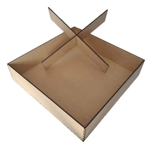 6 Cajas De Mdf 20x20x10 Cm Con Divisiones