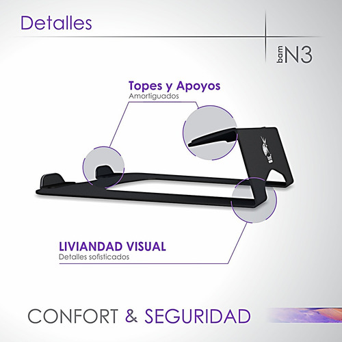 Imagen 6 de 8 de Soporte Notebook Bam N3 + Soporte Celular Bam B4 Premium!!!