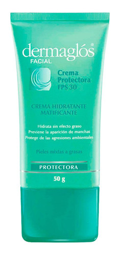 Dermaglós Facial Crema Protectora Con Fps30 Hidratante Matificante Pieles Mixtas A Grasas