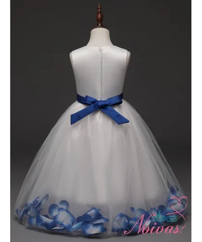 Vestido de florista azul royal hotsell e branco