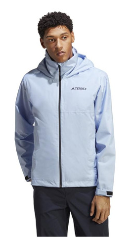 Chaqueta Para Lluvia Hombre adidas Terrex Rain.rdy Celeste