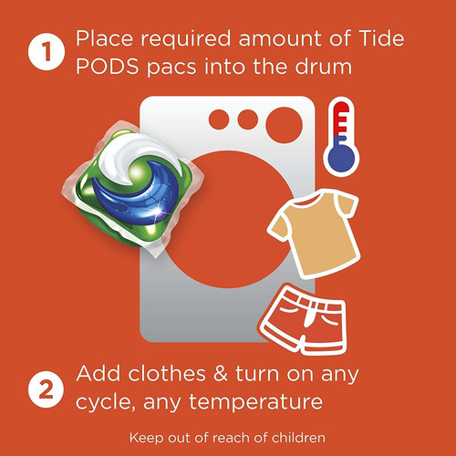 Tide Pods Plus Downy 4 En 1 He Turbo Detergente Pacs, Abril