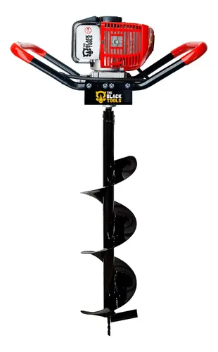 Perfurador De Solo A Gasolina 52cc 2 Tempos Profiissional Com Broca 80x20cm Tpf2000 The Black Tools