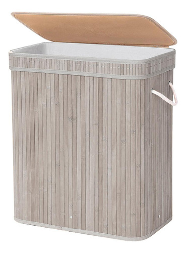 Cesto Plegable Para Ropa De Bambú Gris