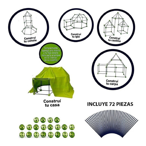 Juego De Construccion Magnific Fort 72 Piezas Imaginacion