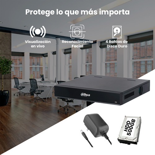 Kit Cronos Dvr Dahua Xvr5432l-i3-p500 32 Canales 5mp Lite Con Ia Wizsense +hdd 500gb 32 Canales Ip H.265+ 2 Canales De Reconocimiento Facial Smd Plus Codificación Ia Onvif Xvr5432l Iot & Pos Cctv