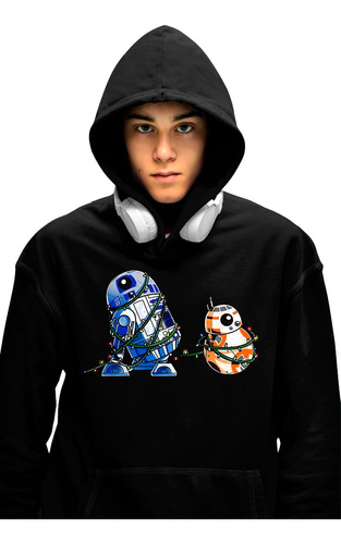 Sudadera/hoodie Moderna Navideña Arturito Y Bb8 Star Wars