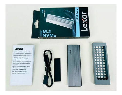 Kit Lexar E300 M.2 Case Nvme Tipo C Usb 3.2 Gen2 Ssd 10gbps