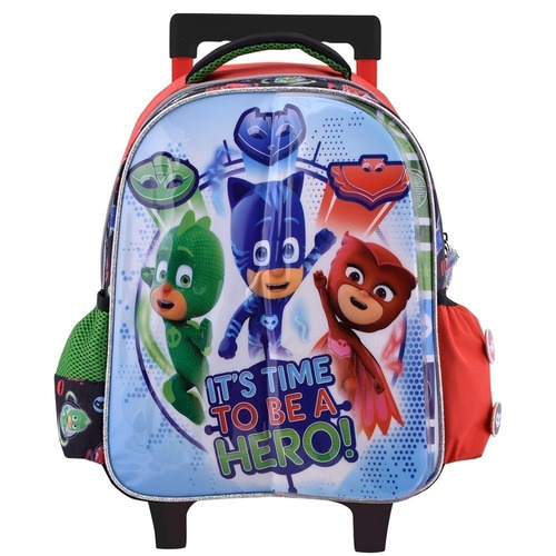Mochila Carrito Pj Masks 14 Pulgadas Cuotas Plumitaa Mpj788