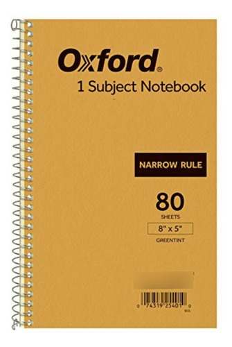 Oxford Cuaderno Kraft De 1 Tema, 5 X 8 Pulgadas, Regla