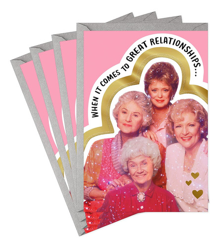 Tarjetas De San Valentín De Golden Girls, Paquete De 4...