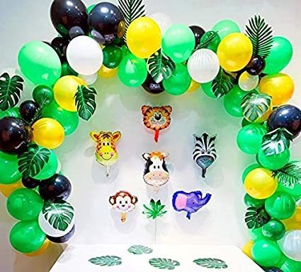 Combo Globos Selva  8 Forma Animales Surtidos + 30 Látex . 