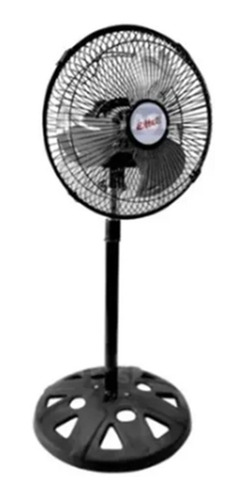 Ventilador de Pie Eiffel E-510 negro con 3 palas color gris de chapa, 10" de diámetro 220 V