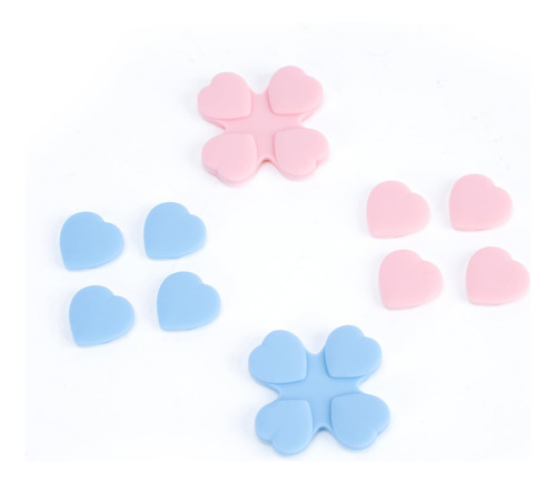 Pack De Tapas De Silicona Para Joystick Joy-con - Rosa Y Azu
