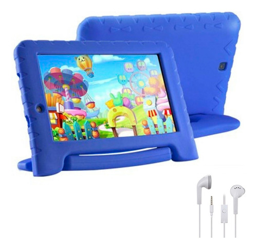 Case Infantil Menino Para Tablet Philco 7 Polegadas + Fone