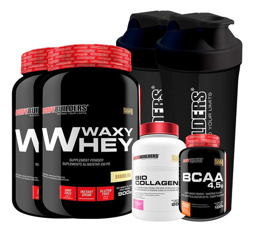 Kit 2 Whey Protein Waxy Whey 900g + Bio Colagen Ii Baunilha