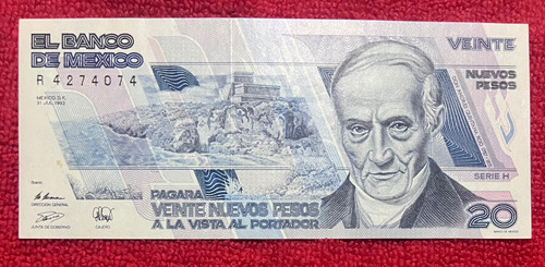 Billete 20 Nuevos Pesos Don Andrés Quintana Roo