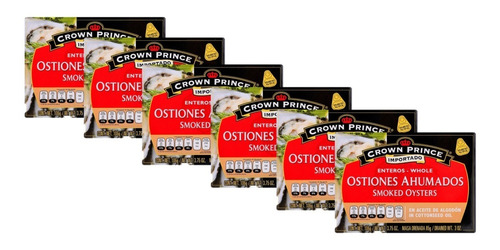 Ostiones Ahumados Crown Prince 6´piezas C/u 106 G Env Gratis