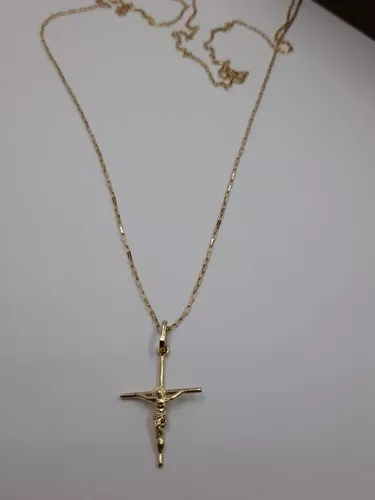 Desert zoom Physics Cordão Ouro 18k Tijolinho Masculino Com Pingente Crucifixo | SANTOS &  SANTOS JOIAS