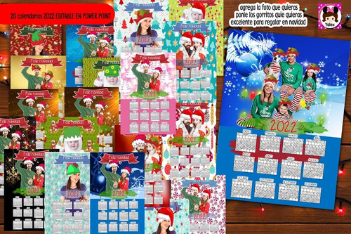 20 Calendarios 2022 Foto Navidad Overlay Editable Power