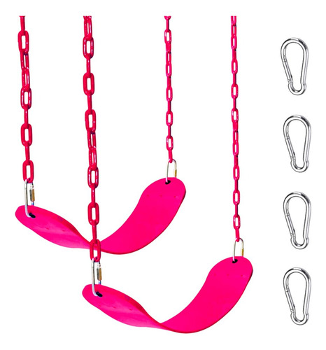 Columpio Para Niños Juegos Infantiles Jardín Exterior 2pzs Rosa