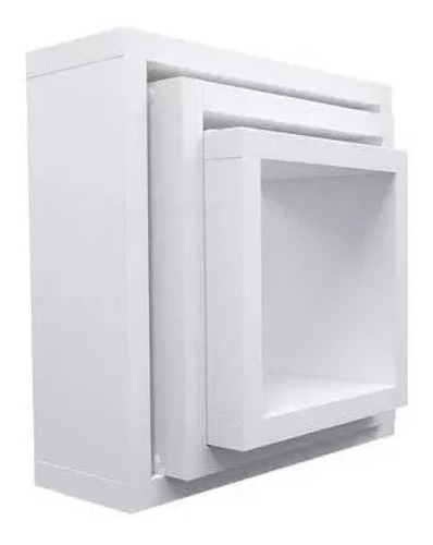 Nicho Decorativo Quadrado Mdf Com 3 Peças Branco 