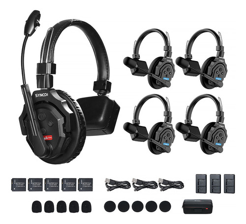 Intercomunicador Sem Fio Synco Xtalk X5 Com 5 Fones