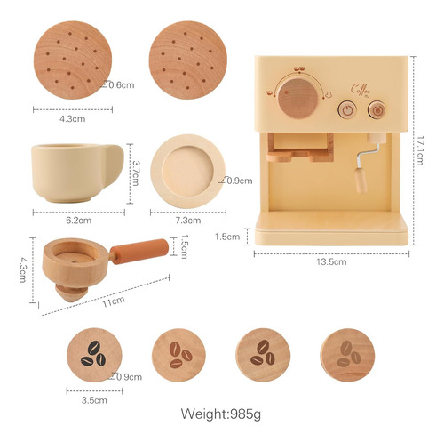 Juego De Cafetera Para Niños, Cafetera De Madera Para Niños