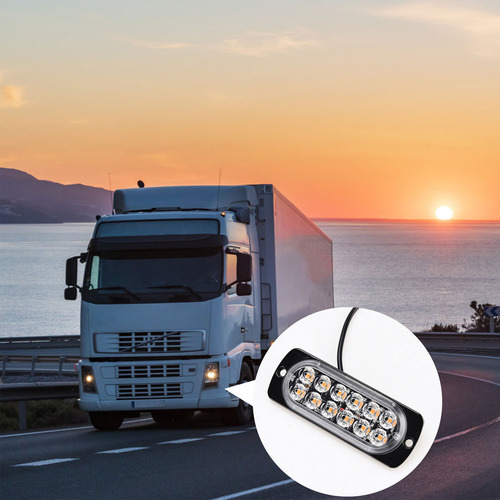 Luz De Advertencia Intermitente De 12 Led Para Camiones, Ama