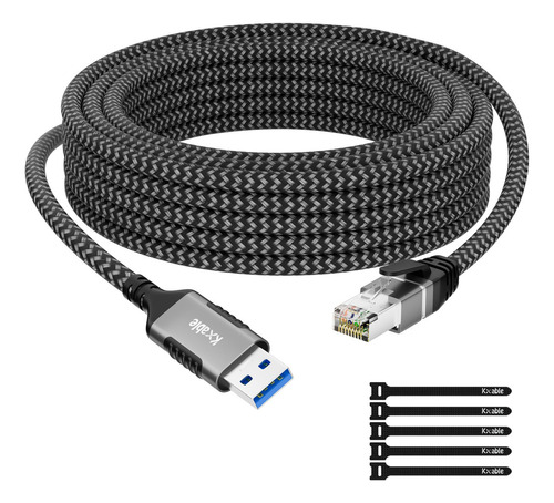 Cable Usb A Ethernet De 20 Pies, Usb 3.0 A Macho A Rj45 Mach