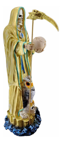 Figura En Resina Santa Muerte Dorada 70 Cm Ritualizada