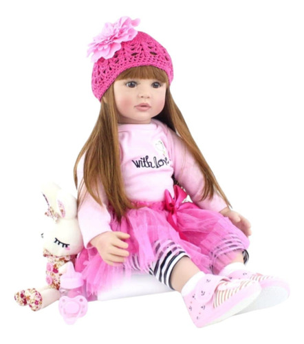 Muñeca Reborn Bebé Original Cuerpo De Tela, 55 Cm Dolly Doll