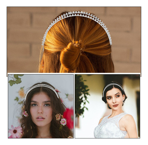 Diadema De Boda De 3 Piezas Con Diamantes De Imitación De Do
