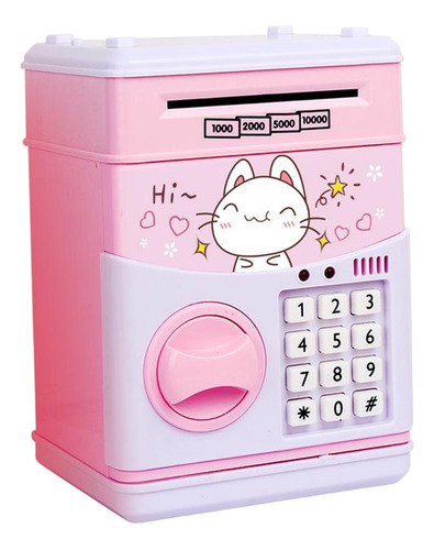Saving Money Coin Box Pink Cat